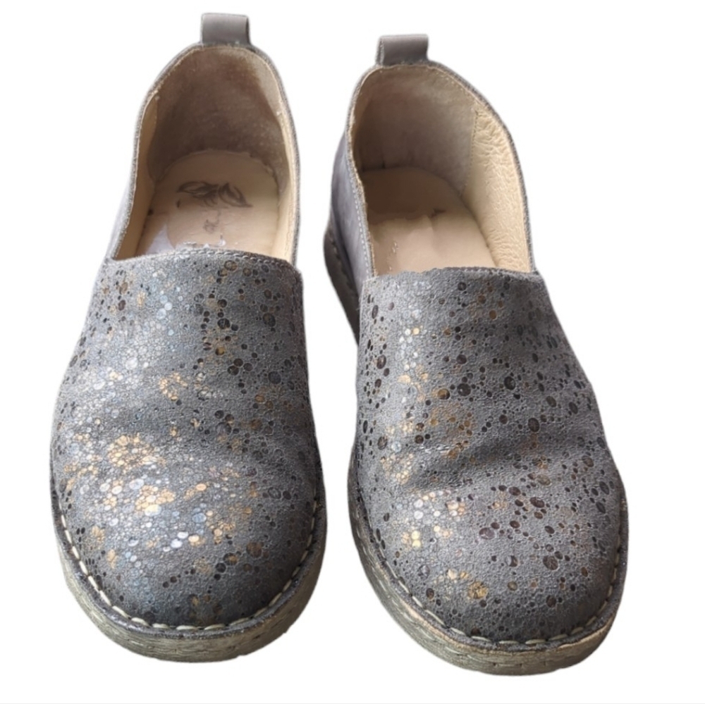 Josef Seibel Womens Comfort‎ Shoe Sofie Slip On Grey Bronze Metallic Size 7.5